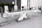 Design Esstisch HE-888 Grau Hochglanz/Weiß Hochglanz ausziehbar 160 cm bis 210 cm Esszimmertisch für bis zu 10 Personen Hochglanz Funktionstisch modern vielseitig Esszimmer erweiterbar zeitlos