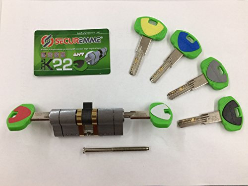 CILINDRO SECUREMME DI SICUREZZA evoK22 CCS mm. 31-51 profilo europeo il cilindro funziona anche con le chiavi inserite su ambo i lati