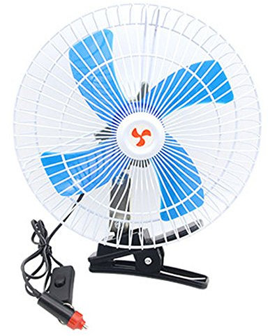 Charmgle 6/8/10inches DC 12V/24V Half/All Cover Car/Truck Fan Clip Fan Vehicle Electric (12V, 10 in. Half Cover)