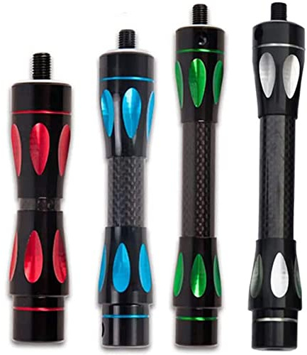 MILAEM Stabilizzatori per tiro con L'Arco Balance Bar 4'' 5'' 6'' Prolunga in Fibra Carbonio Stabilizzatore di Prua per Arco Compound ricurvo (Rosso, 4'')