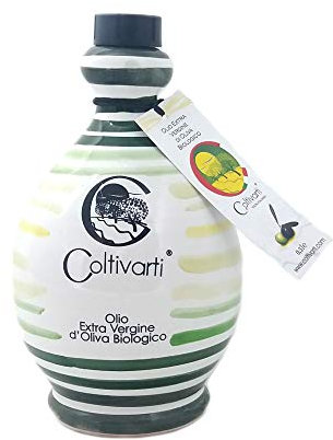Coltivarti - Huile d'Olive Extra Vierge Biologique 100% Italienne Pot en céramique 500ml (Ramo)