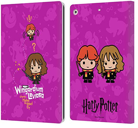 Head Case Designs Offizielle Harry Potter Hermione Ron Zauber Deathly Hallows I Leder Brieftaschen Handyhülle Hülle Huelle kompatibel mit Apple iPad 10.2 2019/2020/2021