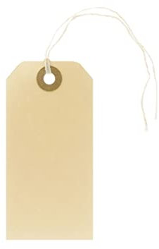 1.000 Manila-Etiketten Hängeetiketten mit Faden beige-braun | PB-Onlinehandel (120x60mm)