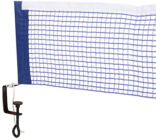 Keenso Tennistischnetz mit Befestigungshalterung, tragbares einfaches Tischtennis-Tischtennisnetz aus Polyester aus Sport(Blau) Tischtennis-Zubehör