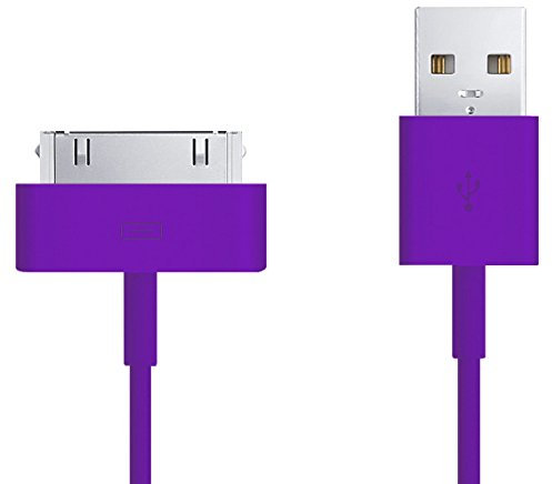 3 pezzi di 3 metri extra lungo viola 30 pin USB cavo di ricarica ricarica per Apple iPhone 4 4S 3G 3GS Apple iPad 1a terza generazione iPod 5a generazione Classic Nano 1a 2a 3a generazione Touch