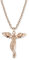 Engelsrufer Damen Halskette aus rosévergoldetem Sterling Silber mit Engel Anhänger, Karabinerverschluss, in zwei Längen verstellbar, nickelfrei, ERN-LILANGEL-R