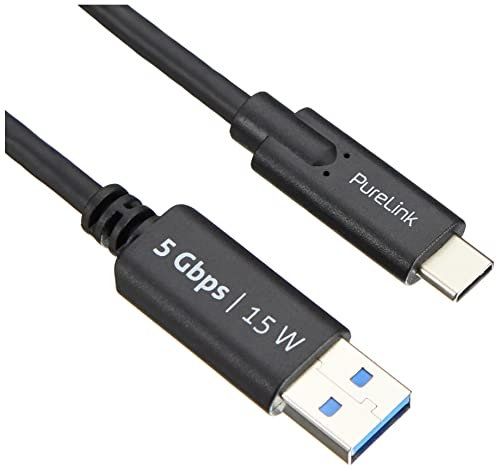 PureLink Câble USB-C vers USB-A, USB 3.1 Gen 1 avec transfert de données 5 GO/s, noir, 1,50 m