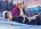 Fototapete Einhorn Mädchen Märchen Fantasy Kinderzimmer Wandtapete Vlies Tapete Latexdruck UV-Beständig Geruchsfrei Hohe Auflösung Montagefertig (11682, V8 (368x254 cm) 4 Bahnen)