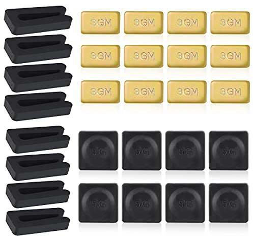 8 Sets Ceiling Fan Blade Balancing Kit Including 12 Pieces Metal Self-Adhesive Gold 3G Weight, 8 Pieces Metal Self-Adhesive Black 5G Weight and 8 Pieces Plastic Fan Balancing Clip