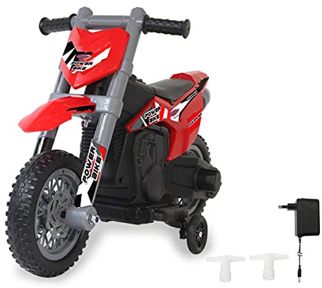 Ride-on Motorrad Power Bike 6V - ab 24 Monate, Sitzhöhe 370 mm, Motorsound, leistungsstarker Motor/Akku 4,5Ah, Stützräder abnehmbar, Gaspedal, Ladebuchse