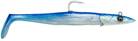 Savage Gear Gummifische zum Meeresangeln Sandeel V2 Big Game 23,5cm 175g, Farbe:Blue Pearl Silver