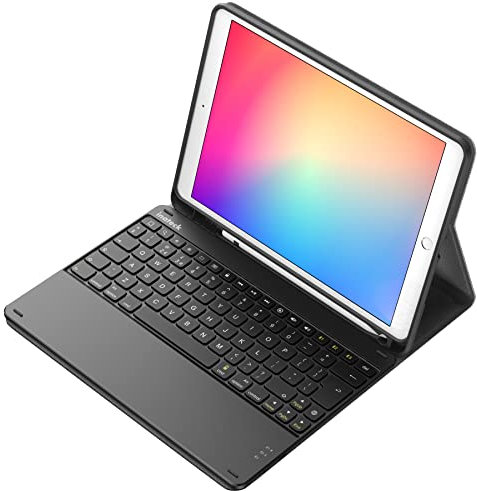 Inateck Keyboard Case Compatible with iPad 2021(9th Gen)/iPad 2020(8th Gen)/iPad 2019 (7th Gen) 10.2 Inch, iPad Air 3, iPad Pro 10.5, UK Layout, KB02017