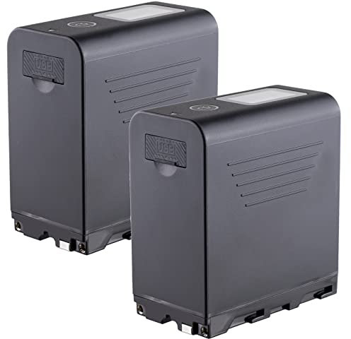 2X Blumax Akku kompatibel mit Sony NP-F980L / NP-F970 / NP-F960 | 10500mAh mit LED Statusanzeige | 5V USB Ausgang (Powerbankfunktion) und USB Typ-C sowie Micro-USB-Eingang