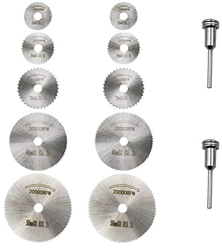 14 piezas HSS discos de corte HSS cuchillas de taladro de disco para herramienta rotativa Mini Circular Saw Blade Kit para madera de plástico metal corte