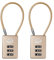 SISAV 3 Digit Cable Combination Lock 5 inches Cable for School Gym Locker,Filing Cabinets,Helmet,Toolbox,Luggage Suitcase,knapsack,Gold 2Pack