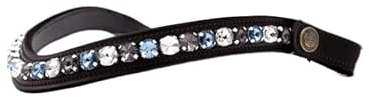 BRIDLERY Stirnriemen Crystal Blue Farbe Braun, Größe Vollblut