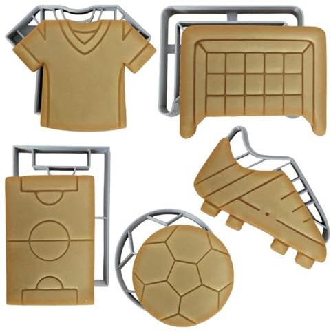 Moose Goods Ausstechformen-Set mit Fußball- und Trikotformen und Stempeln für Sport-Motto-Partys, 5 Stück