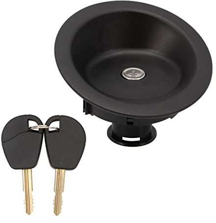 Konuooer Tankdeckel, Schwarz, Metall, Drehverschluss, kompatibel mit Berlingo I Partner I 1508J5