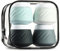 Gemice Silicone Cream Jars TSA Approved Travel Size Containers with Clear Bag, Leak-proof Travel Accessories with Lid for Cosmetic Face Body Hand Cream (4 Pack)