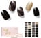 NAILOG Semi Cured Gel Nail Strips, 34 pcs Salon-Quality Gel Nail Stickers, Long Lasting Nail Wraps for Women with Soft Gel Finish, Vintage Print & Silver Glitter (Drifted)