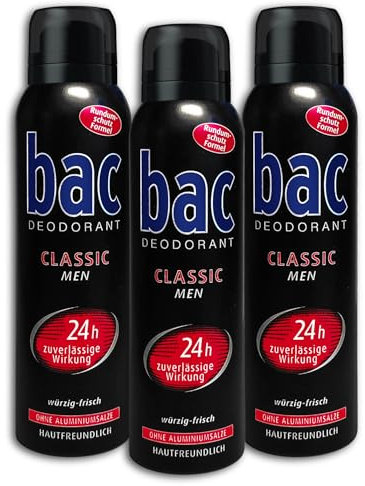 3 er Pack BAC Deospray Classic 3 x 150 ml Deo Deodorant