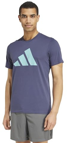 Adidas Herren Train Essentials Feelready Logo Training Tee, Shadow Navy/Mint ton, S