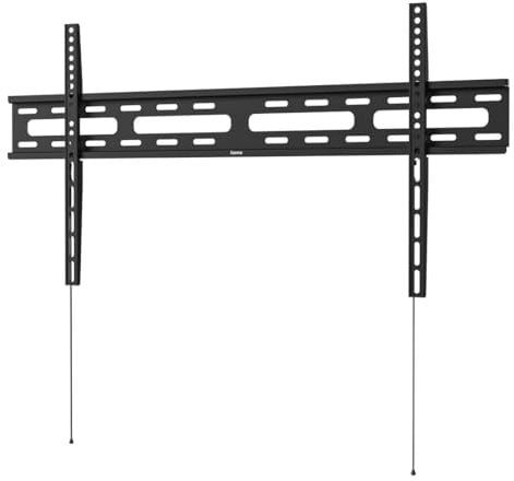 Hama TV Wandhalterung, starr (TV Wandhalterung 37-90 Zoll, VESA 50x50 bis VESA 800x400, bis 60kg, extra flach, mit Fischer-Dübeln) schwarz