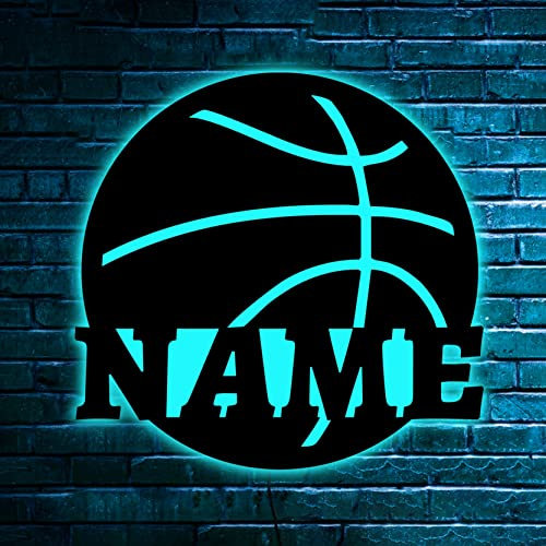Benutzerdefiniertes Basketball Metall Neonschild, Basketballspieler Namensschild, Basketball Neonschild, Basketball Ball Lichtschild, Basketball LED Schild, Basketball Leuchtschild