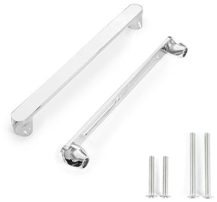 BONADOM 10Pack 6-1/5 (160mm) Hole Center Brushed Satin Nickel Kitchen Cabinets Handles 6-1/5 Inch Polished Chrome Hardware for Cupboard Door Drawers Pulls Sliver Dresser Bathroom
