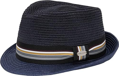 CHILLOUTS Argos Trilby Strohhut Strohtrilby Sonnenhut Gartenhut Strandhut Damen/Herren - mit Ripsband Frühling-Sommer Sommer