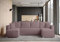 BROMARKT Ecksofa mit Schlaffunktion Sofa Cord Eckcouch mit Bettkasten Wohnzimmer Möbel U Form Couch gästebett Sofa Kissen groß 305x145x74 cm Altrosa