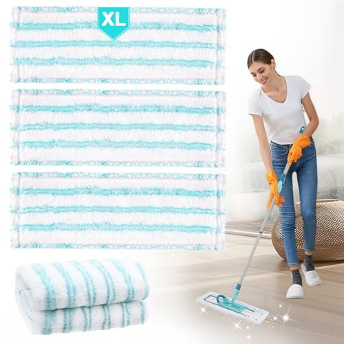 4 PCS Serpillères de Rechange, pour Leifheit Replacement Mop, Housse de Nettoyage de Rechange pour Leifheit Clean Twist XL Micro Duo, Housse de Rechange en Microfibre pour Tous Les Sols