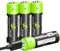 4 batterie ricaricabili AA, batterie ricaricabili, batterie ricaricabili micro USB doppia A al litio, 1,5 V, 3000mAh, permanente