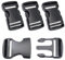 AOEVUIR 4 Pcs plastique boucles enfichables Double Side Release Boucles Clips- Fermeture enfichable plastique Fermeture à clic Boucle de remplacement Fermoirs à clip pour sac à dos noir