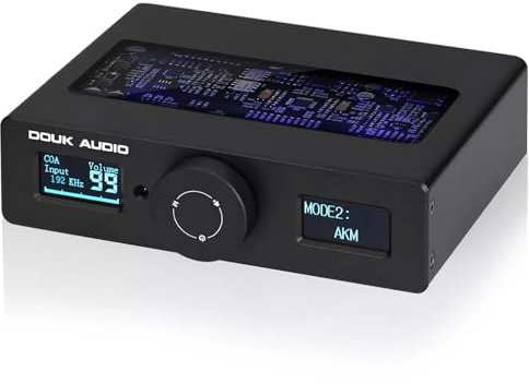 Douk Audio HiFi ESS9038Q2M+AK4493 - Adattatore audio USB DAC con convertitore COAX/OPT D/A e DSD256 (DAC-Q11)