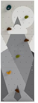 2-in-1 Kletterwand für Kinder und Leiterstangen für Kinder LEZUN [L] – 3, 6 und 9 Paneele, Kinderspielplatz für Innen/Außen, Bergkletterwand, Holzwand für Kinder (3 Paneelen, Graue Berge)