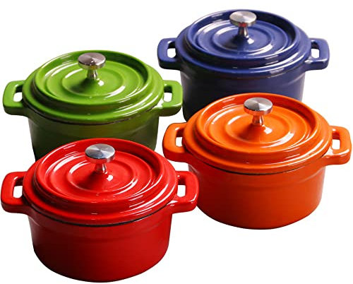 Four à pain en fonte émaillée avec couvercle, cocotte ronde couverte, antiadhésive, ustensiles de cuisine pour four hollandais, convient pour la cuisson du pain sur four électrique à gaz, orange