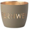 Gift Company Madras, Windlicht, M, Motiv: Fernweh, Sandstone/Gold