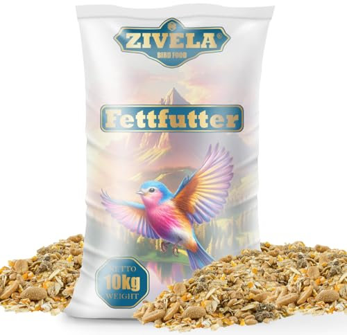 Fettfutter für Wildvögel 10 kg | Fettfutter 10kg | Fettfutter Ganzjahres Wildvogelfutter Mischfutter Streufutter 10 kg