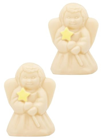 schenken-24 2 x 40 gr. Schokofigur, Engel- weiße Schokolade