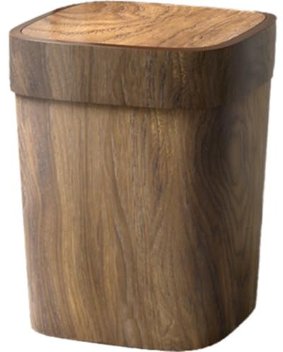Lpitoy Mülleimer Schwingdeckel, Holz-mülleimer Für Badezimmer Oder Schlafzimmer, Kleiner Abfalleimer, Runder Mülleimer, Küchenmüllkorb Für Hotel Und Zuhause