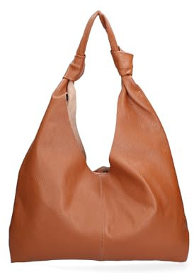 Viola Castellani Borsa a spalla Donna. Prodotto artigianale. Materiale esterno: Vera pelle. Made in Italy. GLX220715623FBG-D17_CUOIO_SCURO. 40x42x2 cm