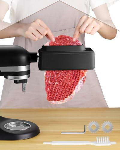 HOMGEN Attendrisseur de viande professionnel pour mixeur KitchenAid en acier inoxydable pour tous les modèles KitchenAid avec housse robuste pour bœuf, porc, etc