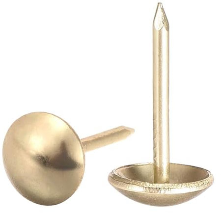 TA-VIGOR 50 Stück Gold Polsternägel – Dekorative Metall Reißnägel für Möbel, Polsterstühle, Korktafel, DIY-Bastelarbeiten & Heimdekoration (9 x 17mm)