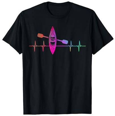 Kajak Liebhaber Herzschlag Multicolor Männer und Frauen Kajak T-Shirt