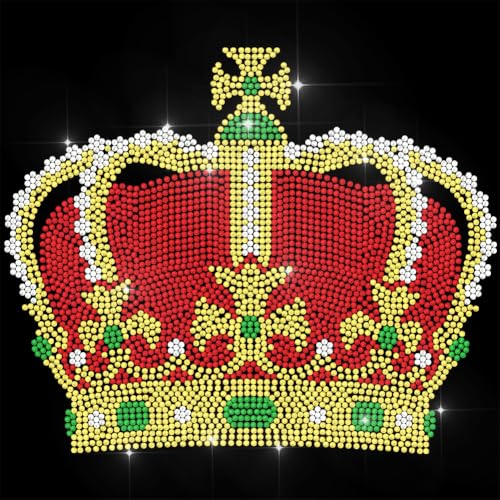ANATTASOUL Bügeleisen Auf Strass Transfer Aufkleber Kristall Bügelaufkleber Exquisite Krone Bling Strass-Bügelmotiv Patch Für Kleidung Hut Tragetasche DIY Kunsthandwerk Geschenke Festival