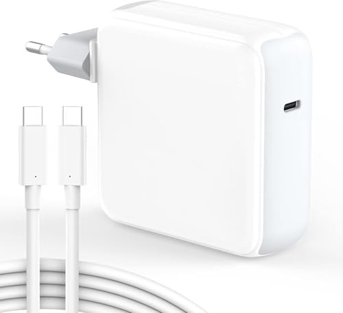 Caricatore 96W Alimentatore USB C per MacBook Pro 16, 15, 14 e 13 pollici | Compatibile con MacBook Air 2018 a 2020 e iPad Pro/Air M2/M4 2024. Caricabatterie Rapido con inclusato Cavo USB C a C da 1M