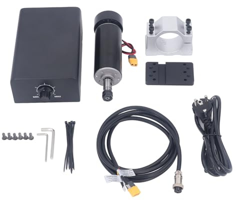 ZenithAur Kit de moteur de broche CNC 500 W sans balais 12 000 tr/min refroidi par air ER11 52 mm Support de serrage pour bricolage gravure perçage