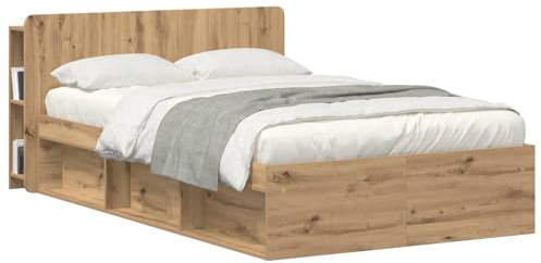 vidaXL Kopfteil Schrank mit Speicher Artisan-Eiche Holzwerkstoff, Stylischer U-förmiger Holz-Kopfbereich, Multifunktionale Kommode, Moderne Möbel, Organisierer, Stauraumlösung