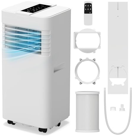 ARTETHYS Air Conditioning Unit, 7000BTU Portable Air Conditioner Cooler with Remote Control, 4-in-1 AC Unit with 24H Timer, Cooling Dehumidifier and Fan Modes, Home Office
